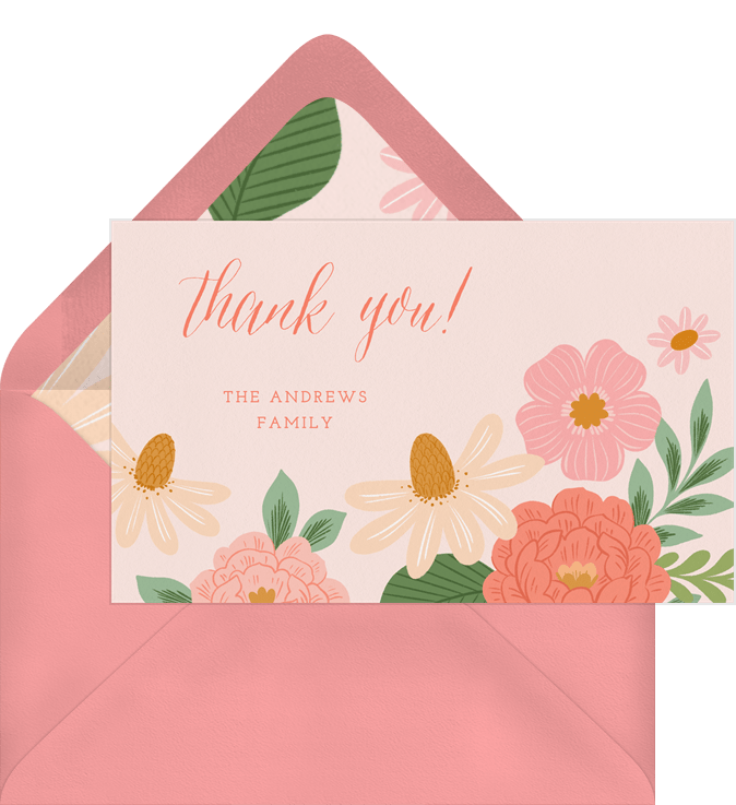 Blooming Baby Thank You Notes
