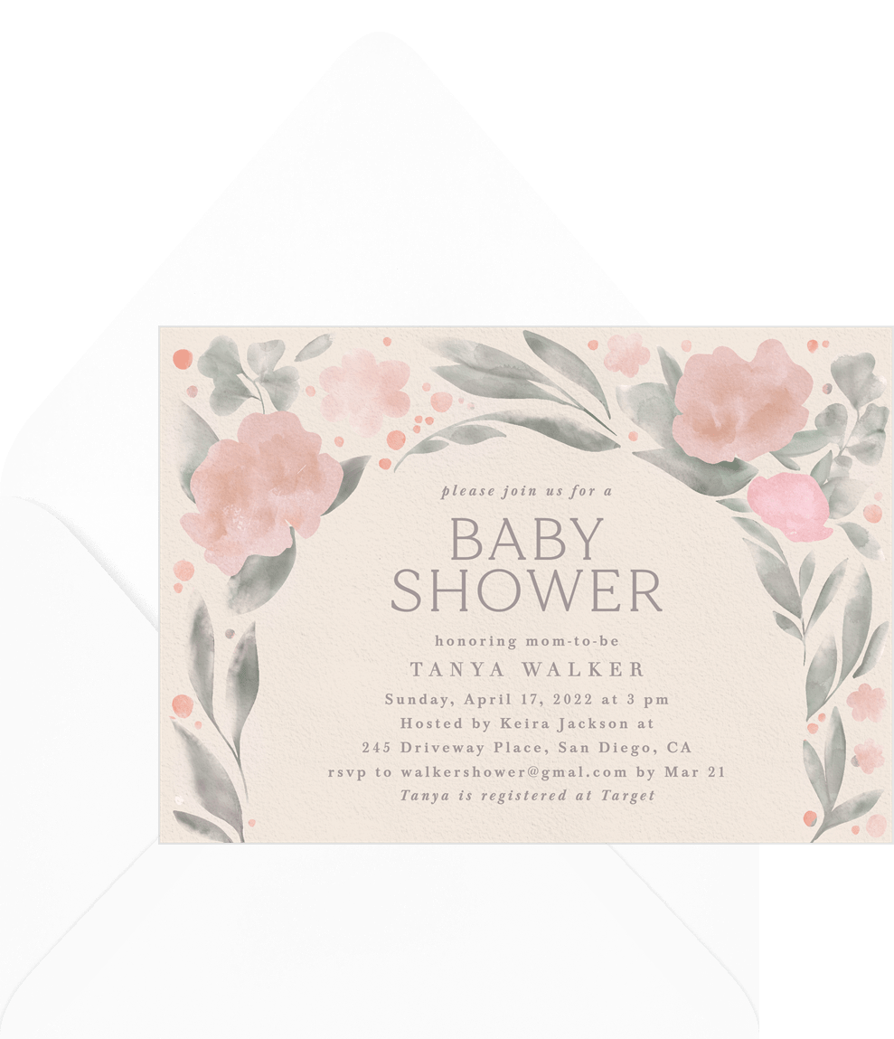 Boho Floral Arch Invitations | Greenvelope.com