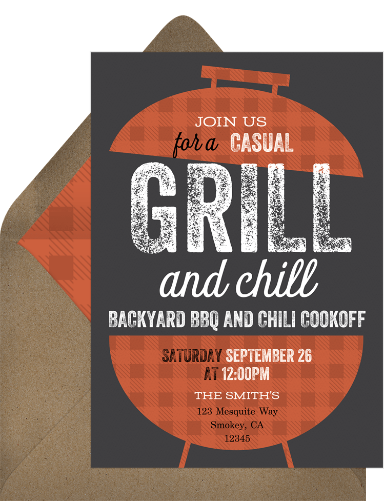 Bold Bbq Invitations In Black Greenvelope Com