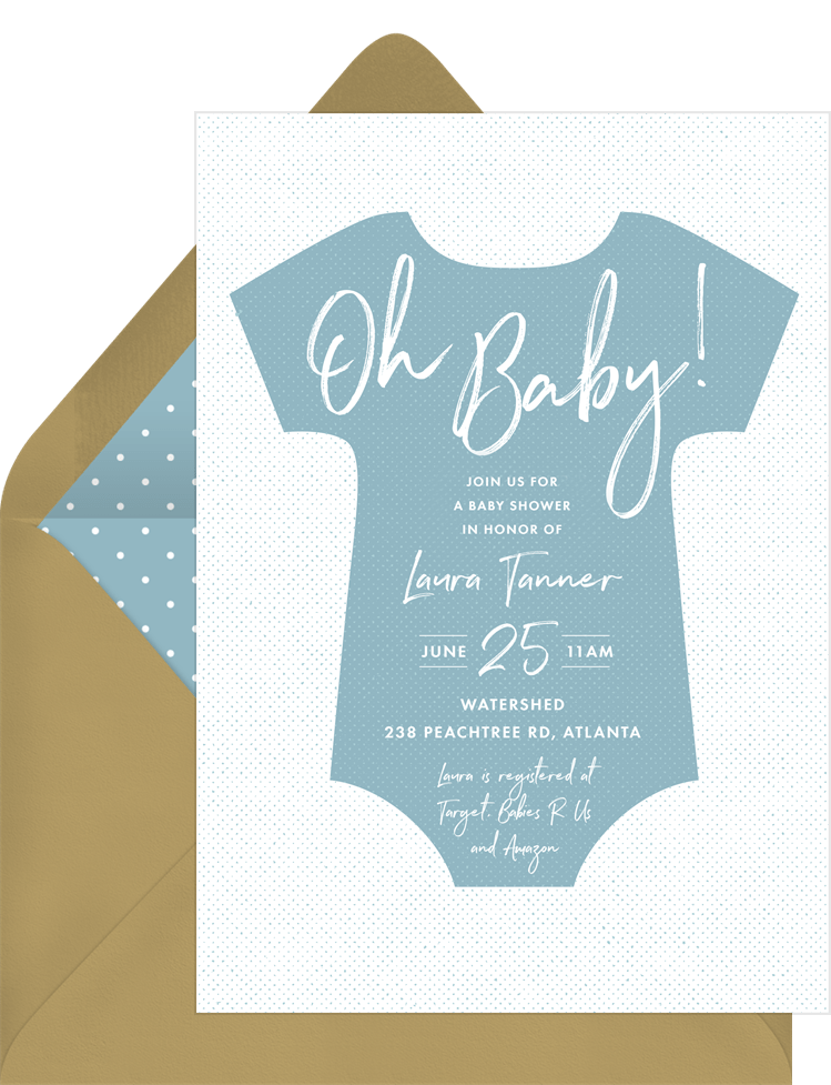 onesie invitation