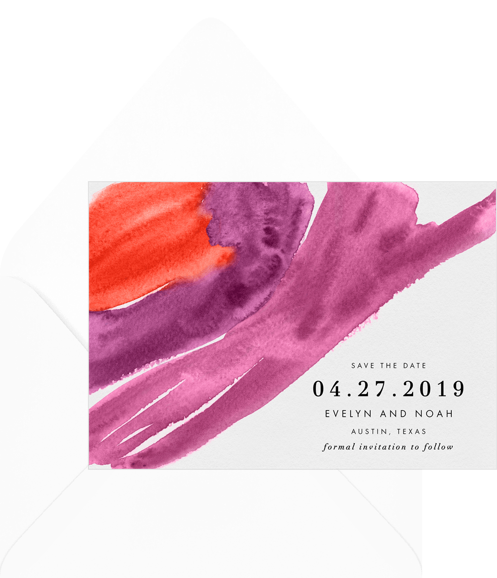 Bold Strokes Save The Dates In Purple Greenvelope Com