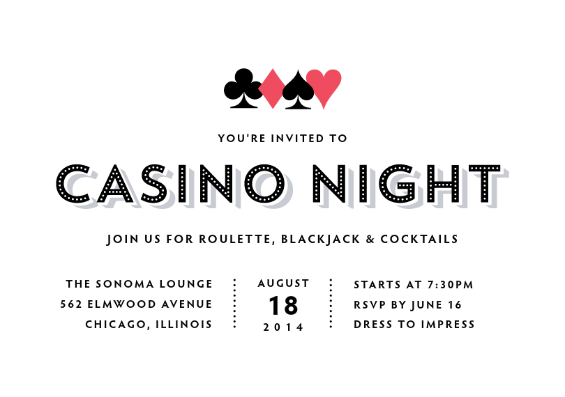 Casino invitation night sample new york city poker casino