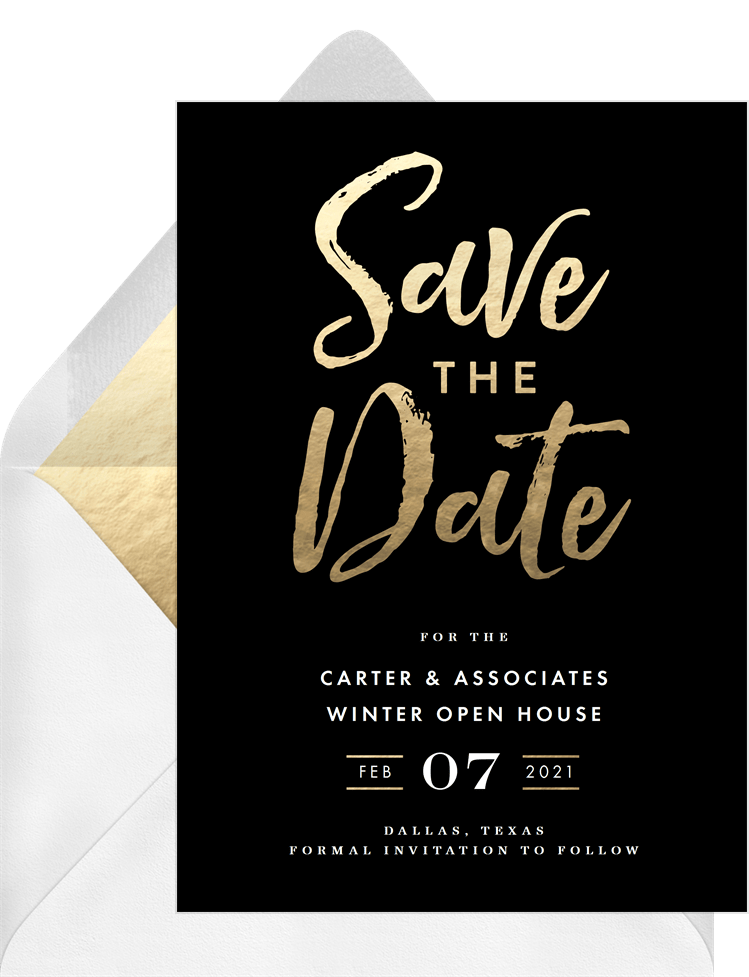 Chic Party Save The Dates In Black Greenvelope Com