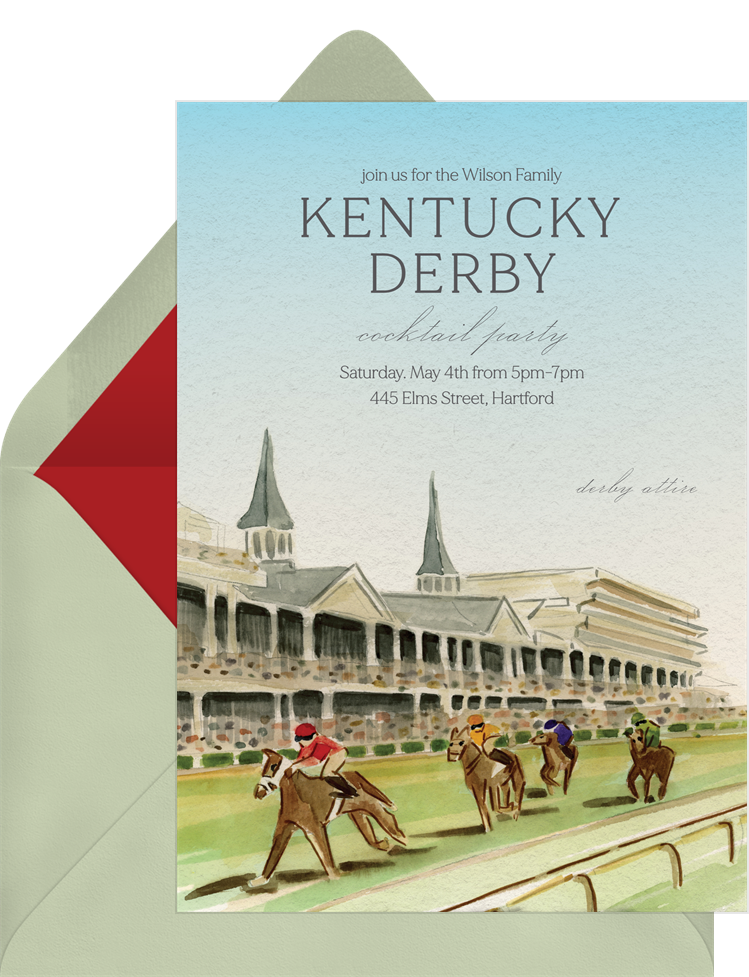 Churchill Downs Invitations in Green