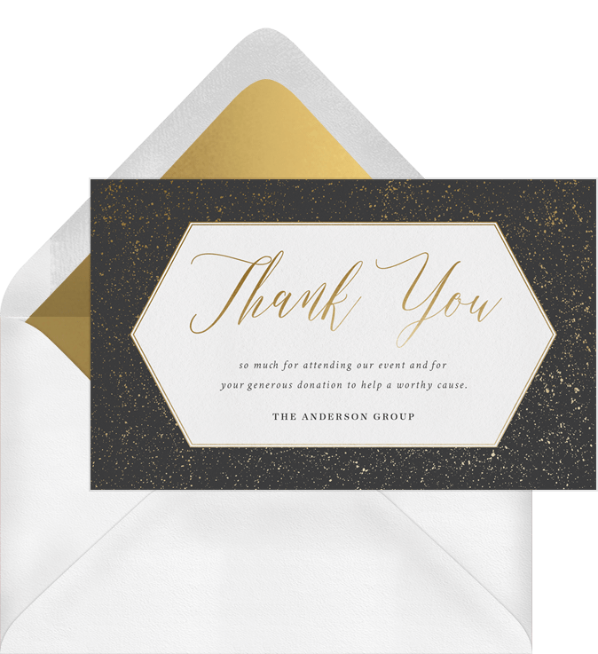 Classic Gala Thank You Notes in Black