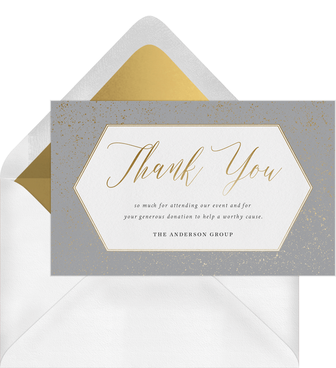 Classic Gala Thank You Notes in Black | Greenvelope.com