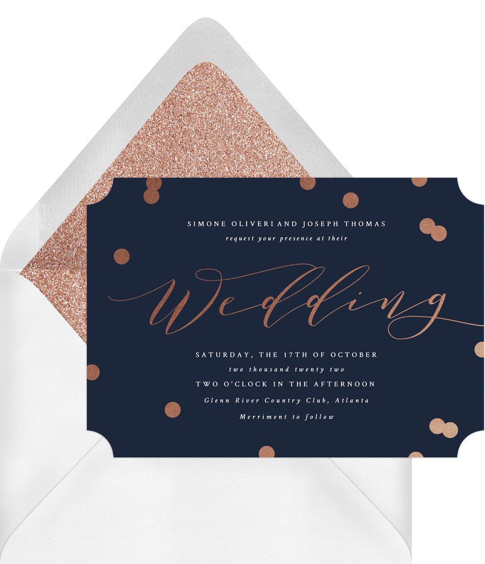 Confetti Bliss Invitations in Blue