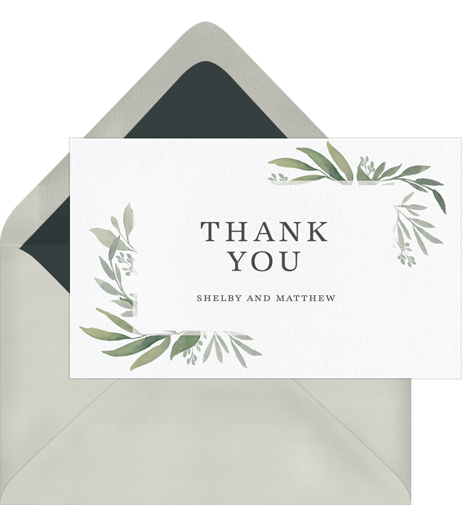 Corner Cascade Thank You Notes | Greenvelope.com