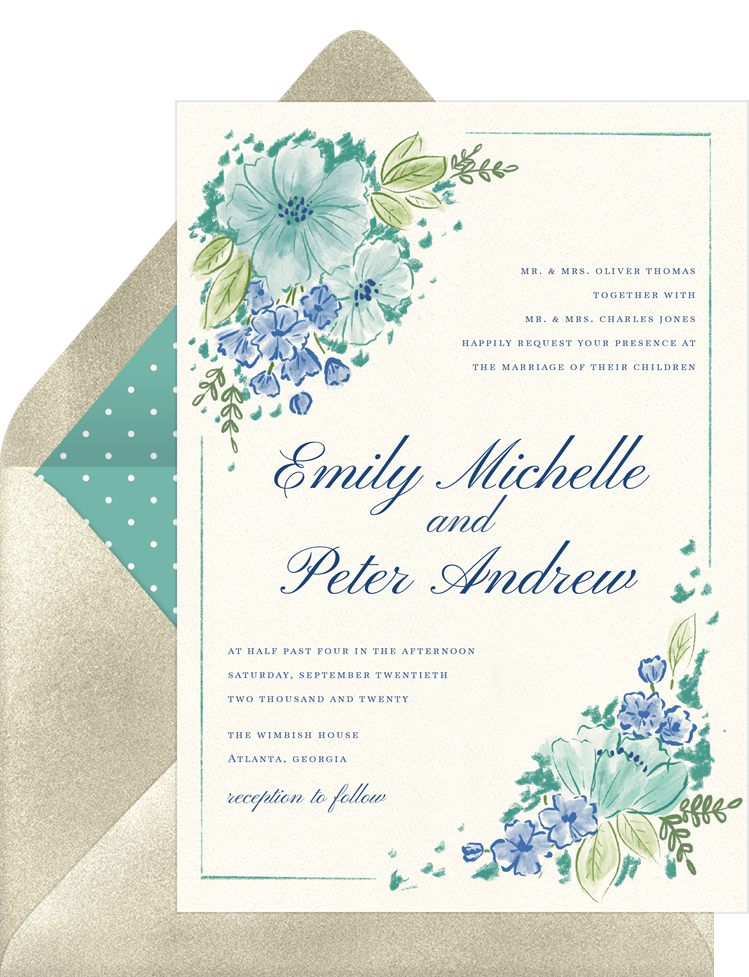 blue corner designs for invitations