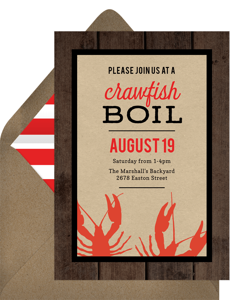 Crawfish Boil Invitations in Red | Greenvelope.com