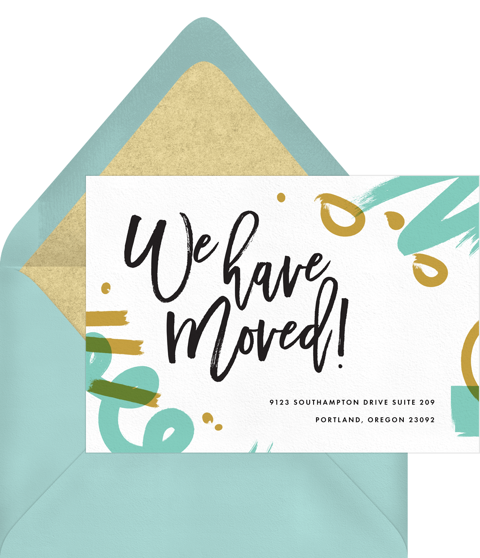 Crazy Strokes Announcements In Green Greenvelope Com