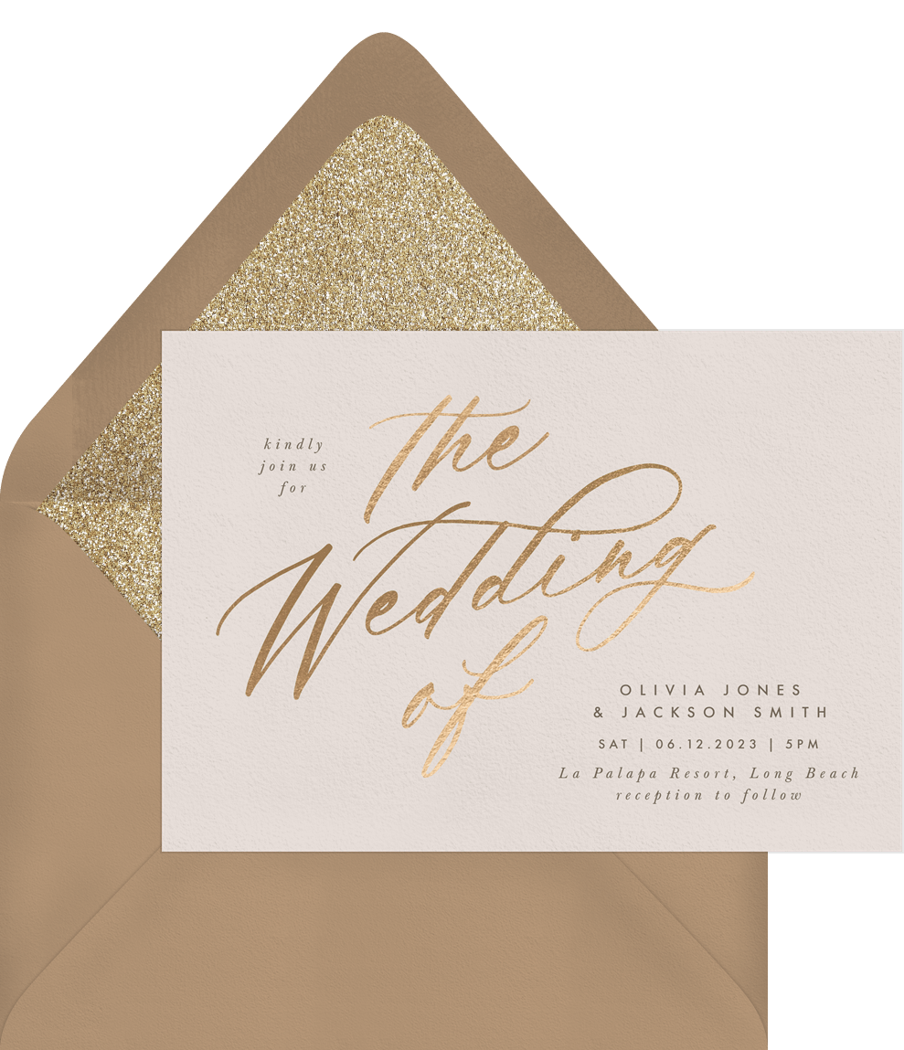 Cursive Wedding Invitations in Green