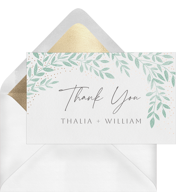 Delicate Vines Thank You Notes in Blue | Greenvelope.com