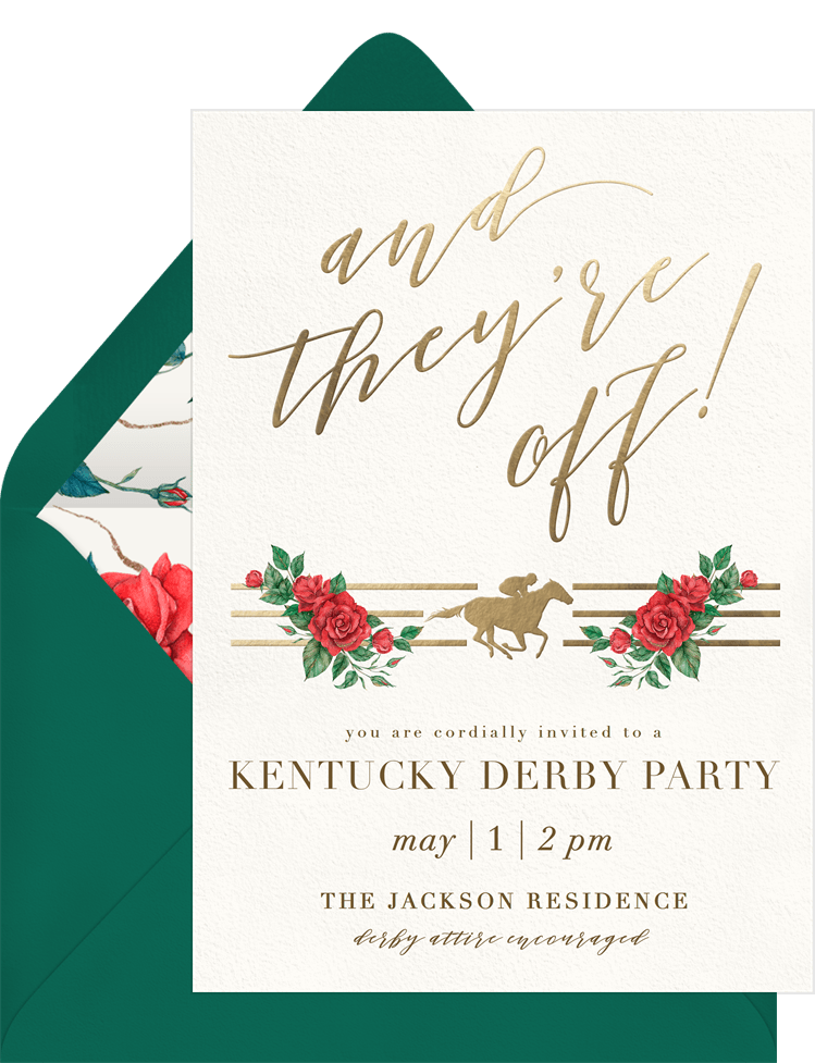 Derby Roses Invitations | Greenvelope.com
