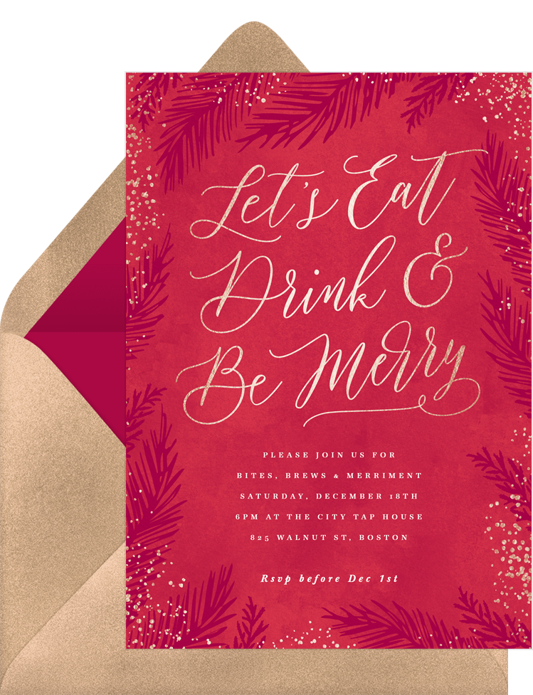 Eat, Drink, Be Merry Invitations | Greenvelope.com