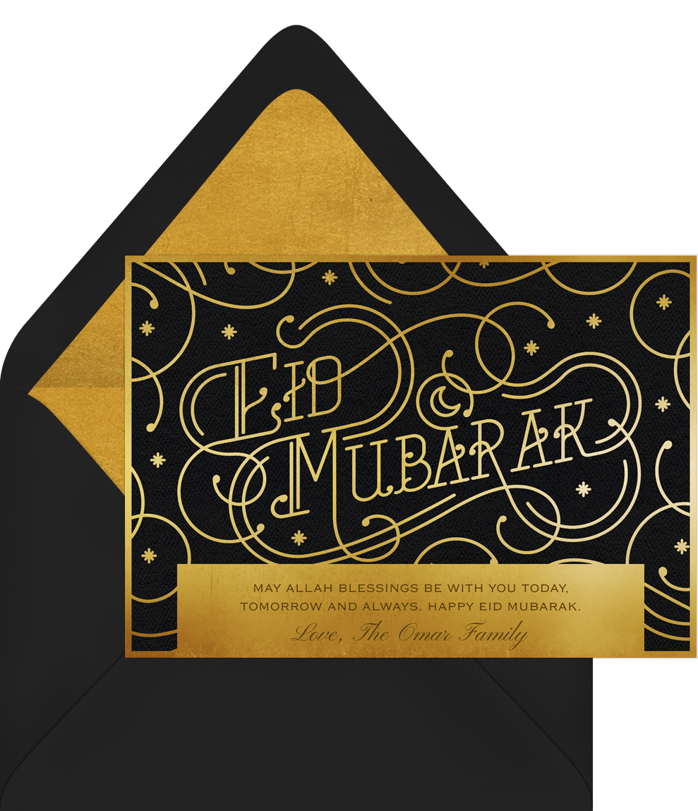 Eid Mubarak Cards In Gold Greenvelope Com