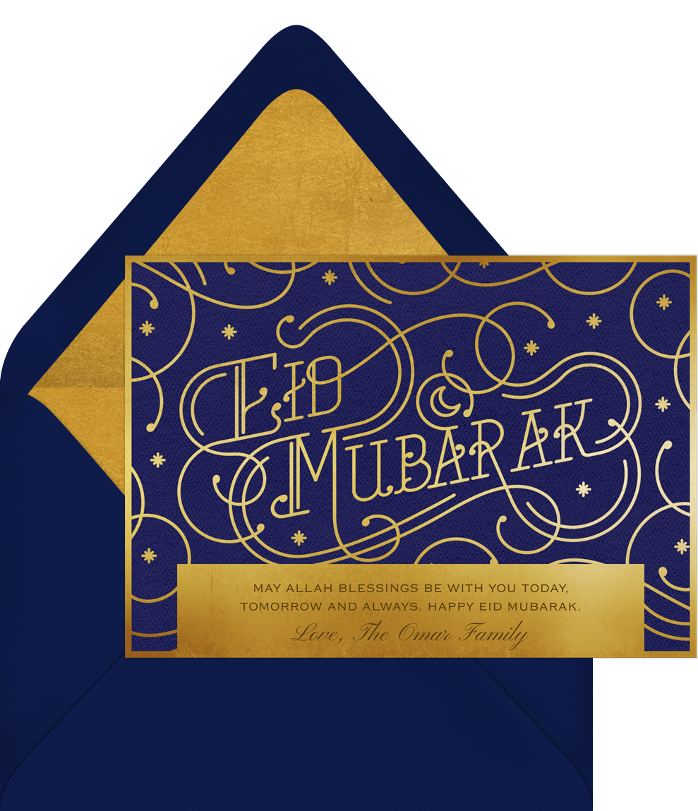 Eid Mubarak Cards In Blue Greenvelope Com