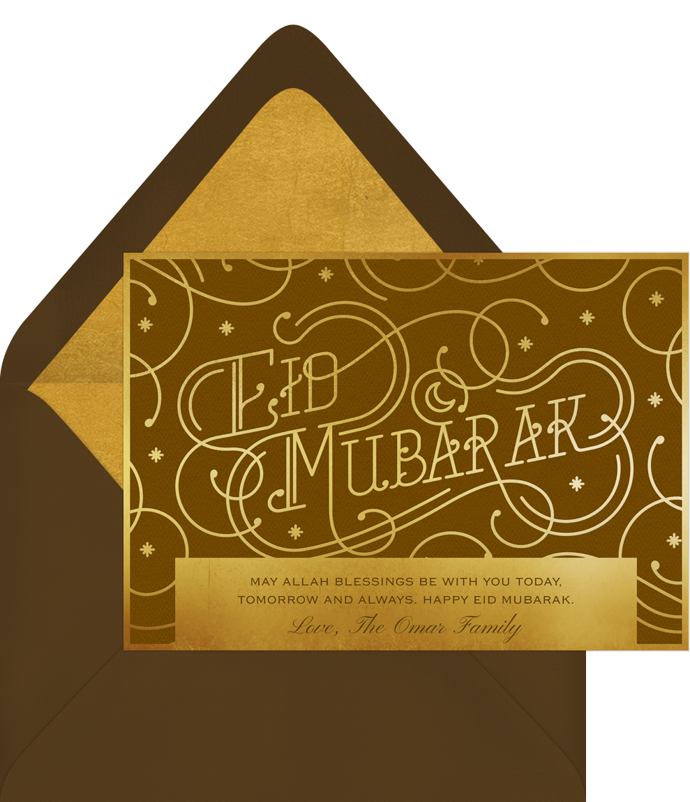 Eid Mubarak Cards In Gold Greenvelope Com