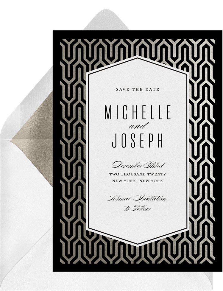 Elegant Art Deco Save The Dates