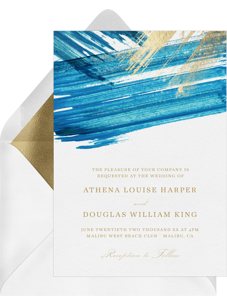 Elegant Gold Leaf Invitations in Green