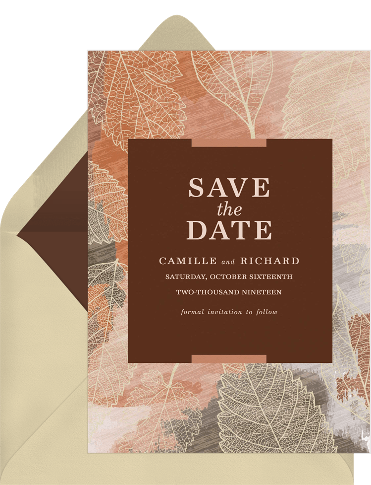 Essence Of Autumn Save The Dates In Red Greenvelope Com