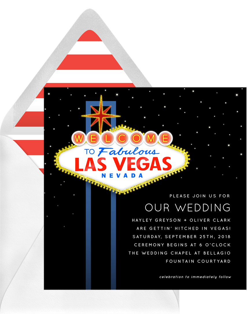 Fabulous Las Vegas Invitations in Blue