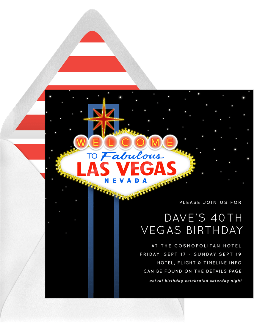 Fabulous Las Vegas Invitations in Blue