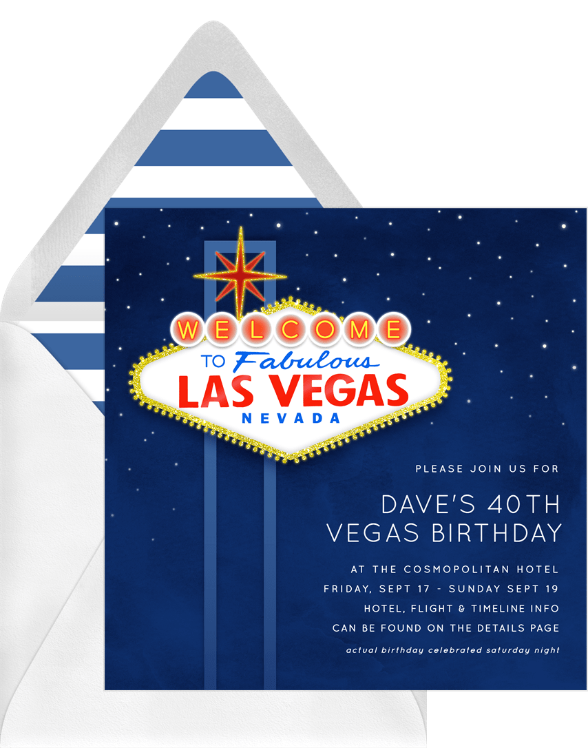Las Vegas Sign Fabulous Personalized Wedding Thank You Cards 