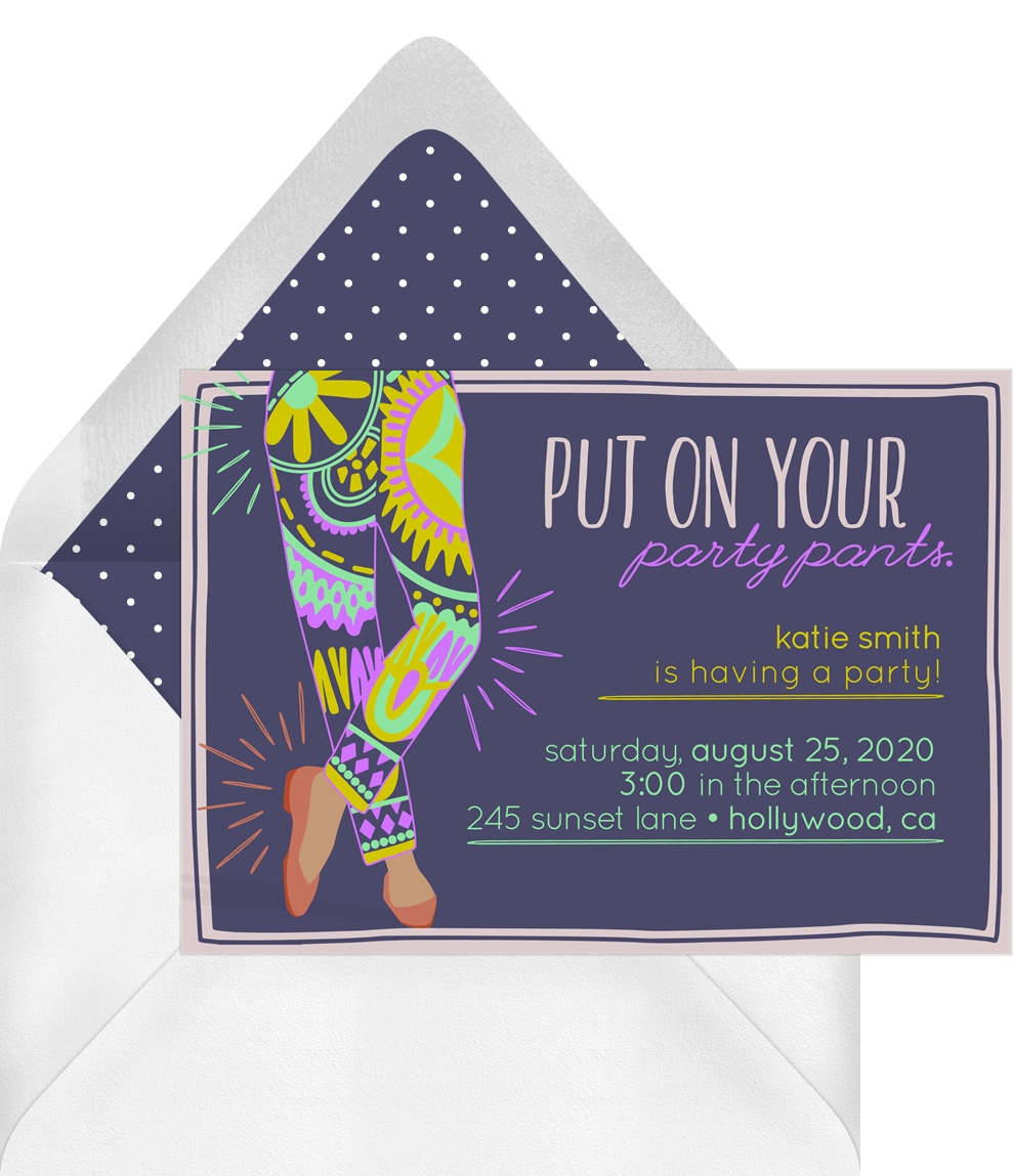 Fancy Pants Invitations in Black