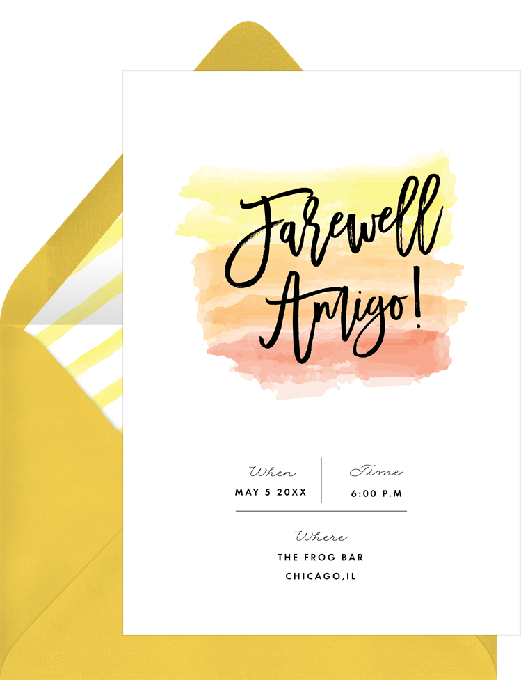 Farewell Amigo Invitations Greenvelope Com