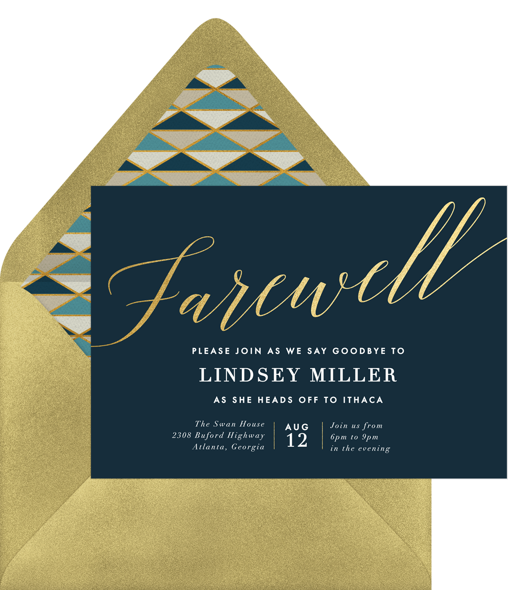 Final Farewell Invitations 