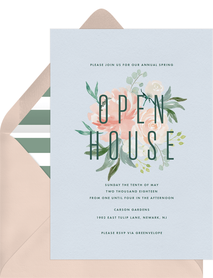 Floral Arrangement Invitations in White