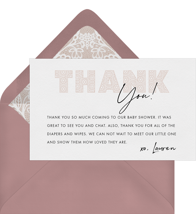 Floral Lace Thank You Notes 