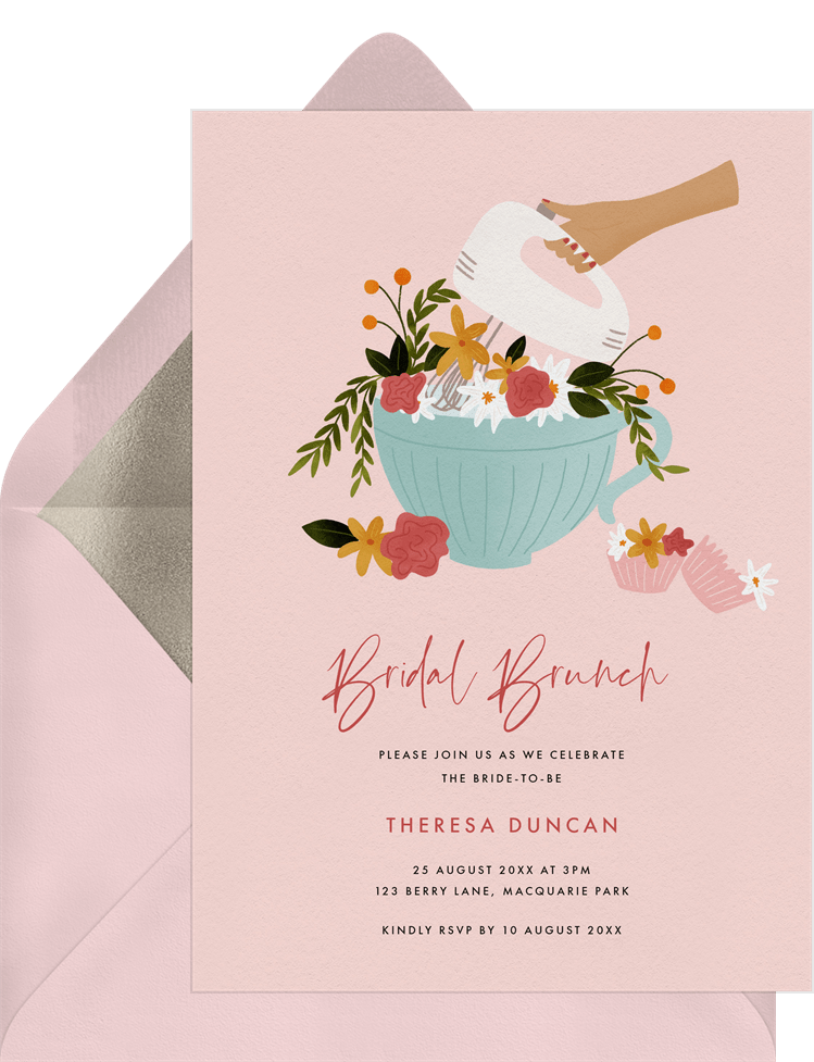 Floral Mixer Invitations in Blue