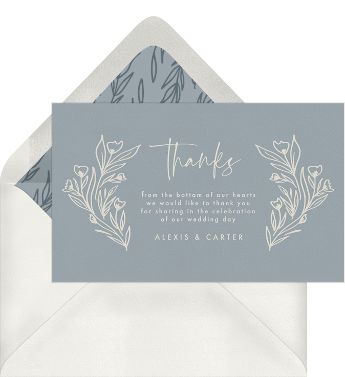 Flourishing Frame Thank You Notes | Greenvelope.com