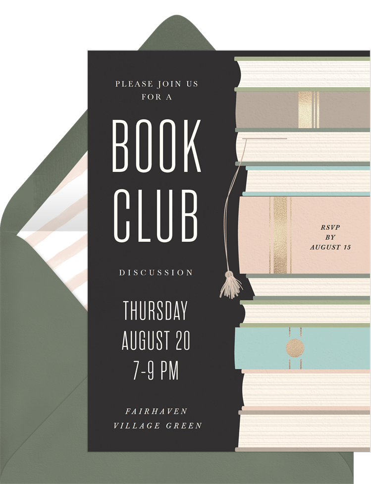 foiled-book-club-invitations-in-green-greenvelope