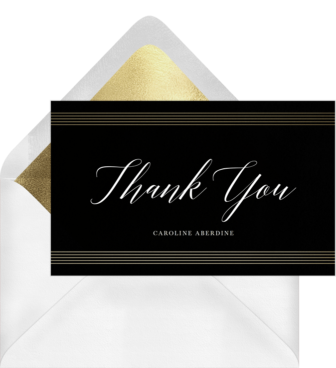 Formal Gold Frame Thank You Notes Greenvelope Com