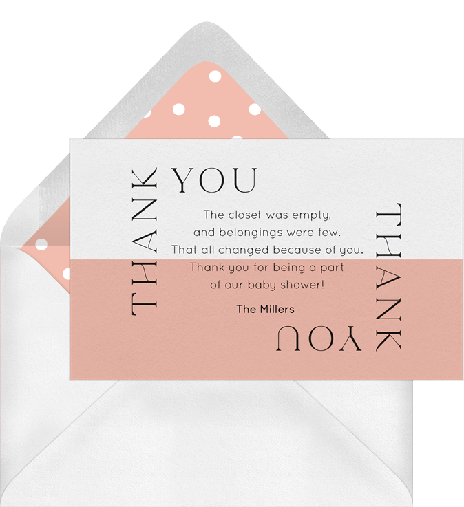 Framed Baby Shower Thank You Notes in Yellow