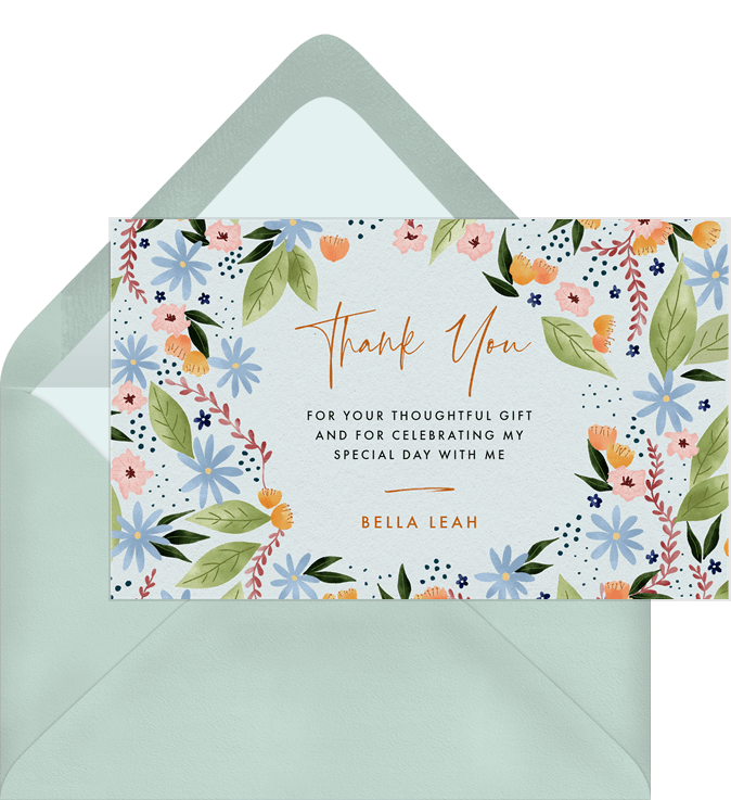 Garden Border Thank You Notes | Greenvelope.com