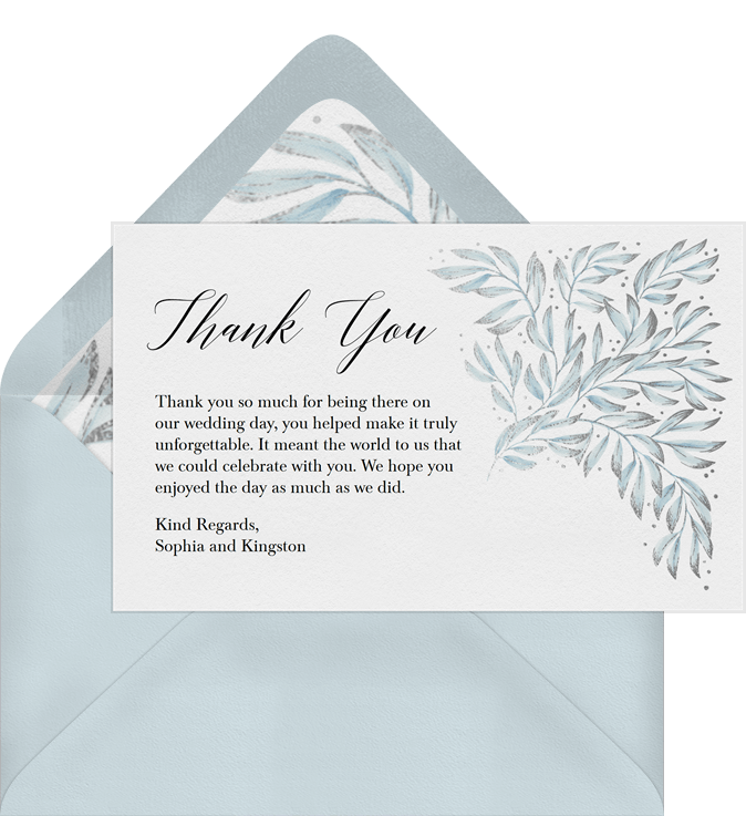 Gilded Foliage Thank You Notes | Greenvelope.com