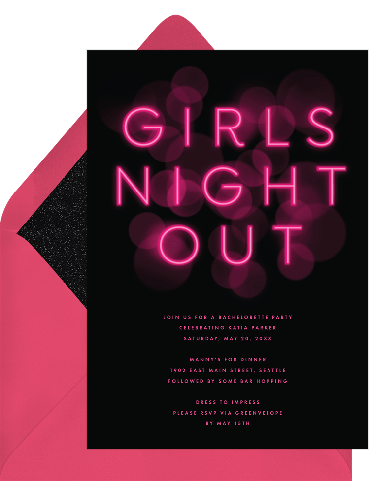 Girls Night Out Invitations In Blue