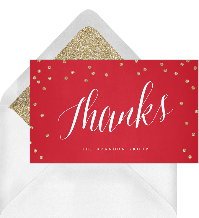 Gold Glitter Confetti Thank You Notes Greenvelope Com