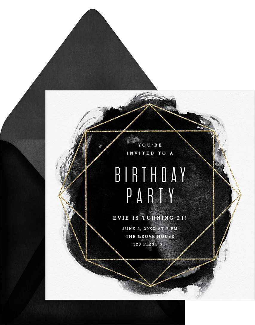 gold glitter gem invitations in black greenvelope com gold glitter gem invitations black o11968~16 gold glitter gem invitations in black greenvelope com,Gem Invitations
