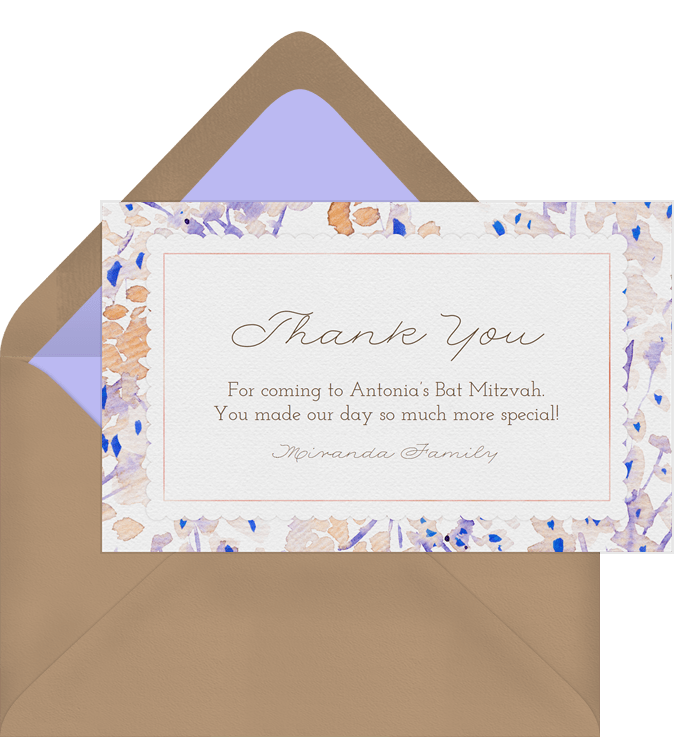 Gorgeous Watercolor Pastels Thank You Notes in Orange | Greenvelope.com