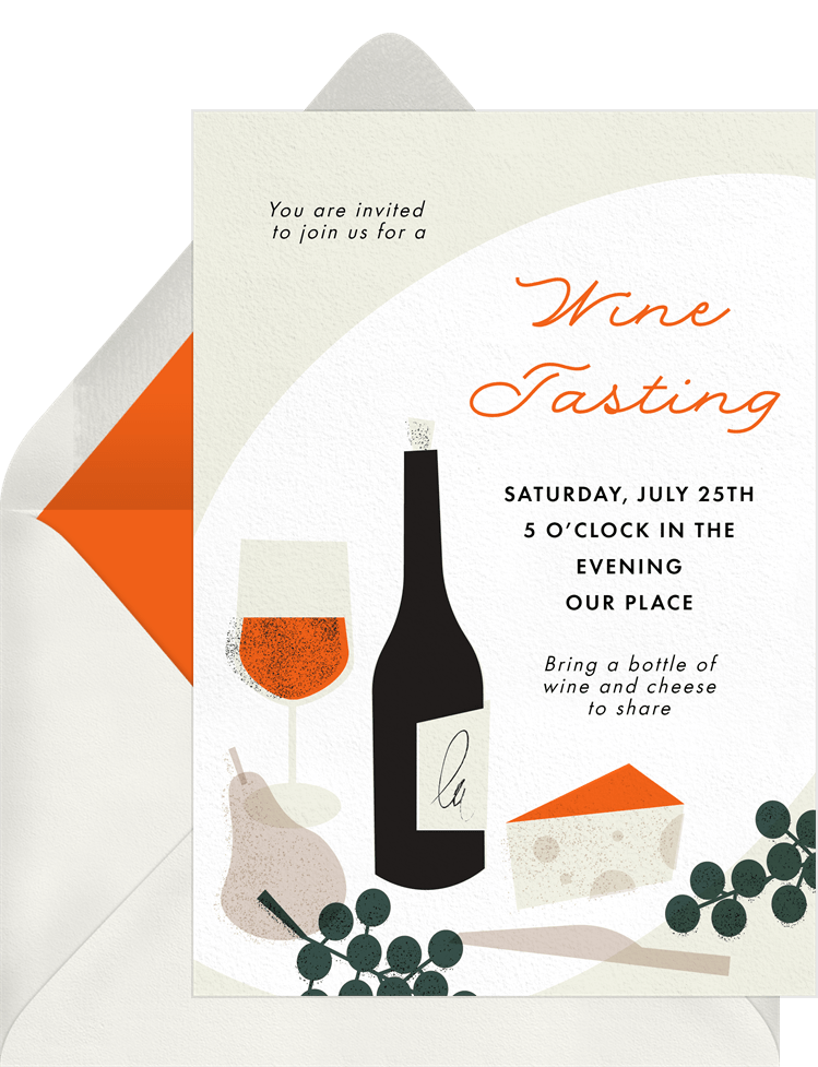 Graphic Wine Night Invitations