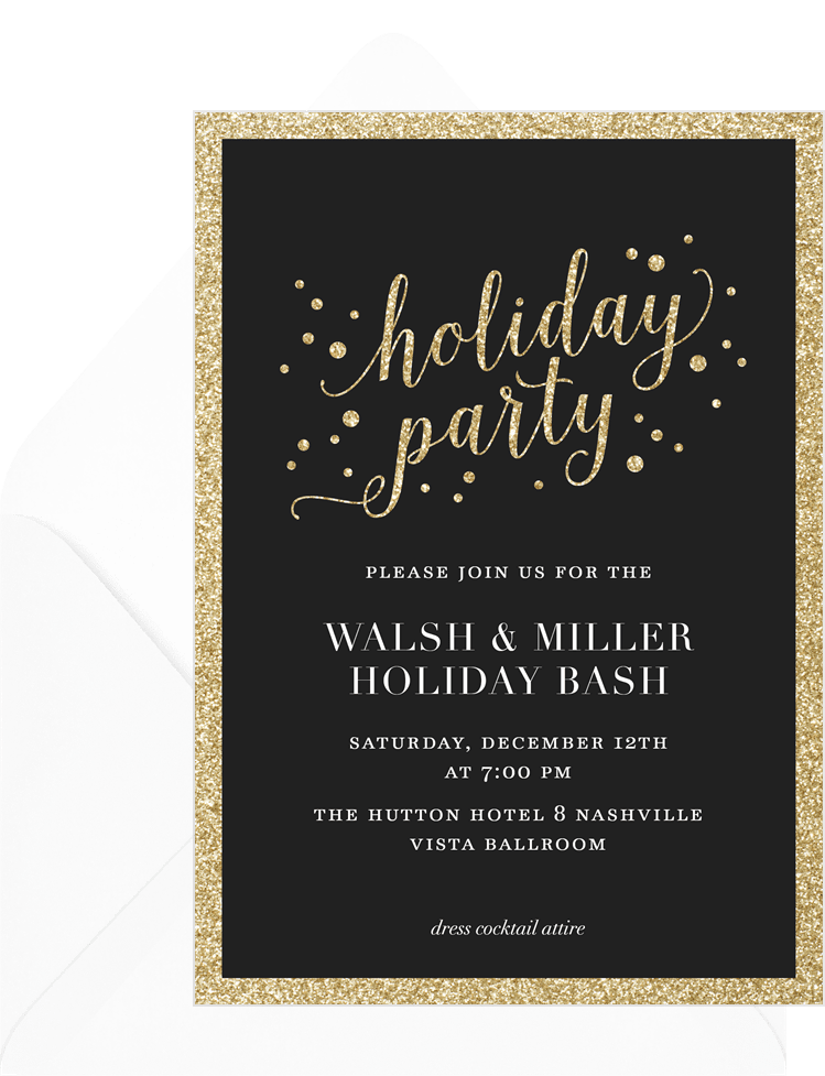 Holiday Sparkle Invitations in Green