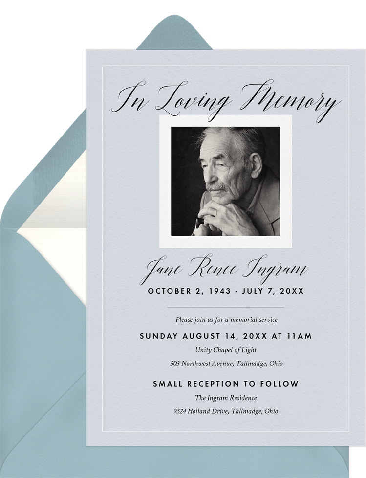 In Loving Memory Invitations Greenvelope Com