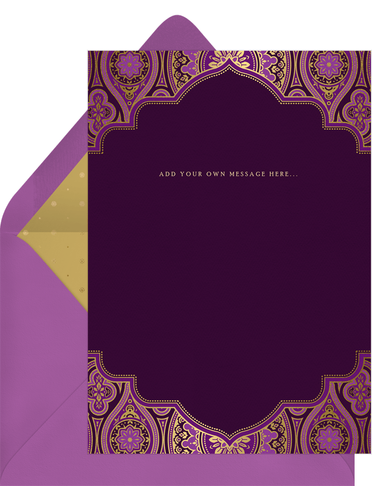 Indian Inspired Invitations in Purple 