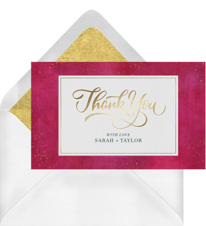 Jewel Tones Thank You Notes in Pink