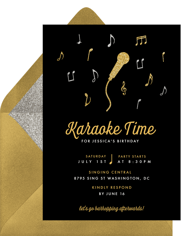 karaoke party invitations